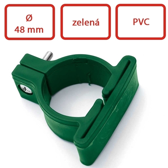 Obrázek z Objímka z PVC k uchycení panelů LIGHT na sloupky Ø 48 mm, zelená